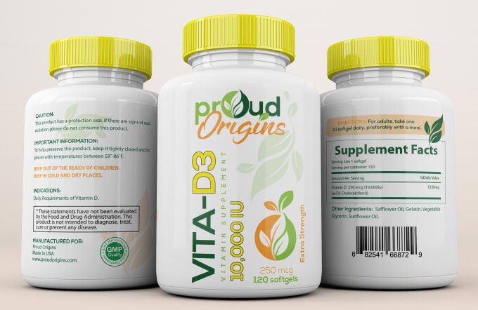 Gig Preview - Design product label design and supplement label design