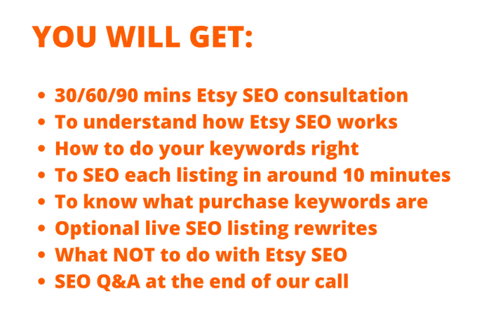 Gig Preview - Give you a full specialized etsy SEO consultation