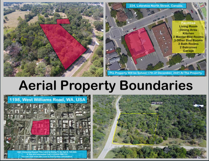 Gig Preview - Make aerial drone property boundary lines for your real estate or site plans