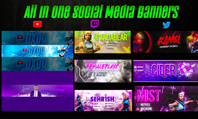 Gig Preview - Design attractive youtube, twitch banner for you