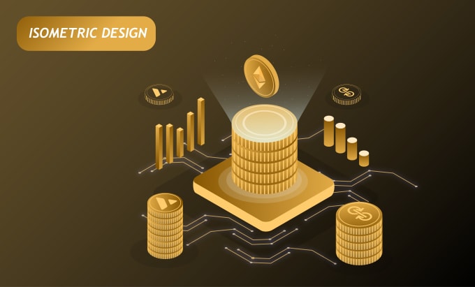 Gig Preview - Design modern 3d isometric illustration for your website