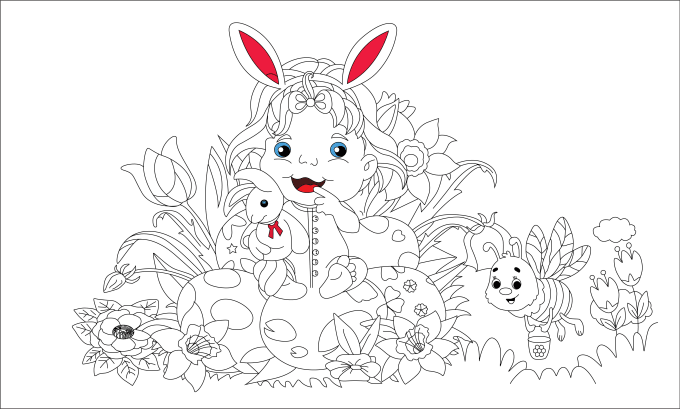 Gig Preview - Create coloring book pages for kids and children