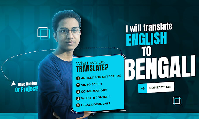 Gig Preview - Translate english to bengali and bengali to english