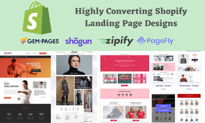 Gig Preview - Design an highly converting shopify landing page shopify product page homepage