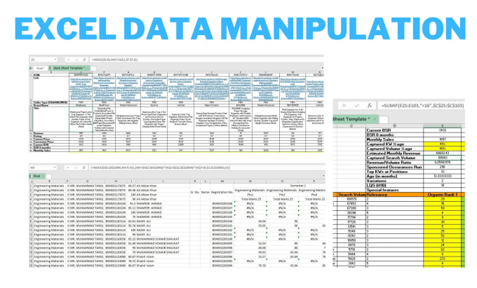 Gig Preview - Do data manipulation, data analysis in ms excel