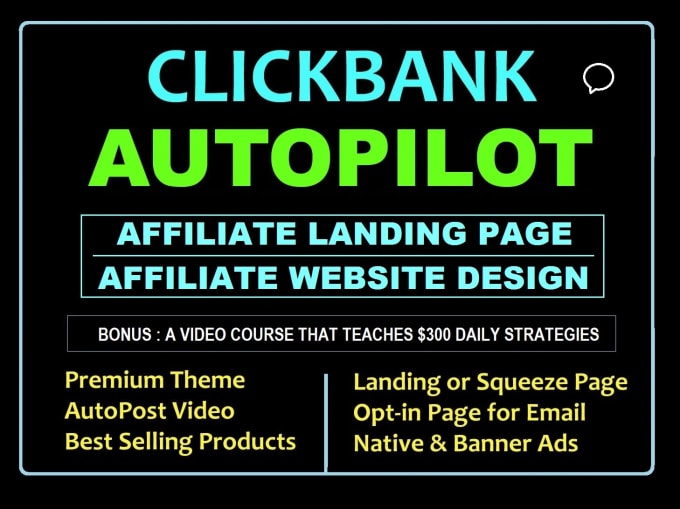 Gig Preview - Build automated clickbank affiliate marketing website for passive income