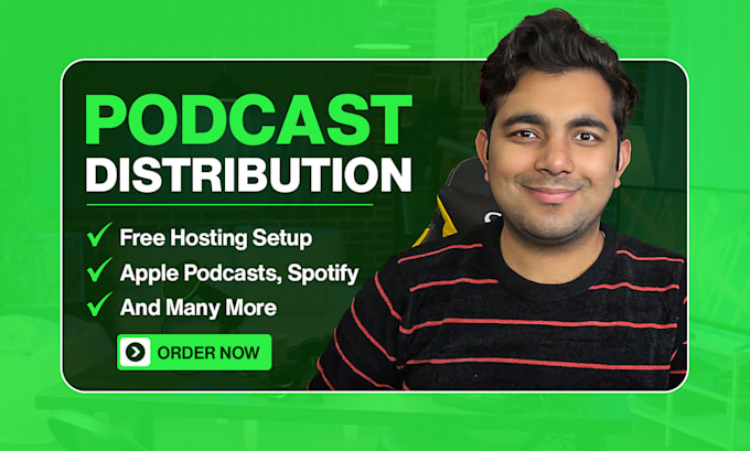 Gig Preview - Setup and distribute your podcast to apple, spotify and 10 platforms