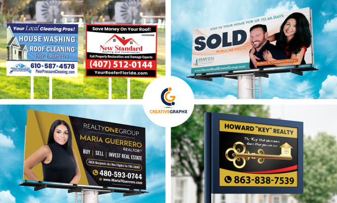 Gig Preview - Design real estate yard sign, lawn sign, signage and billboard in 24hrs