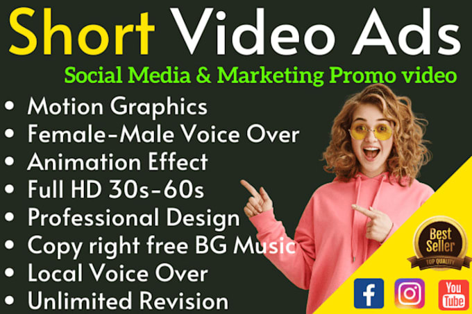 Bestseller - create commercial promotional ads or short video ads