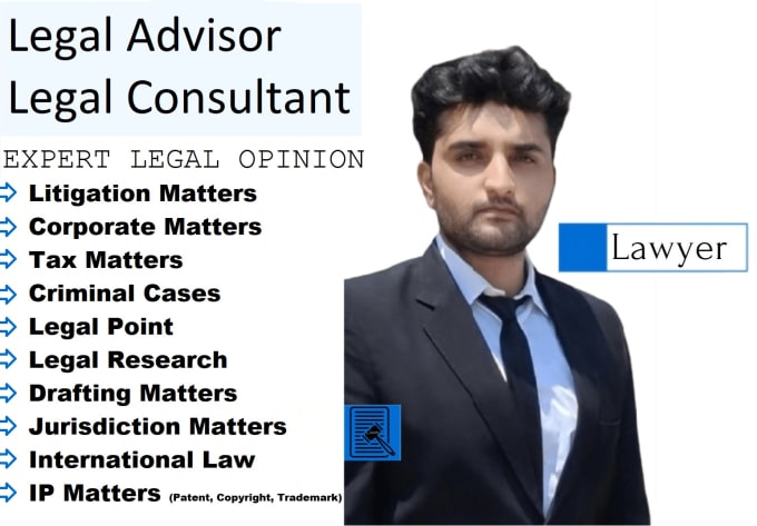 Gig Preview - Be your legal advisor legal consultant to give legal opinion