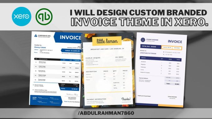 Gig Preview - Design xero custom invoice template branding theme