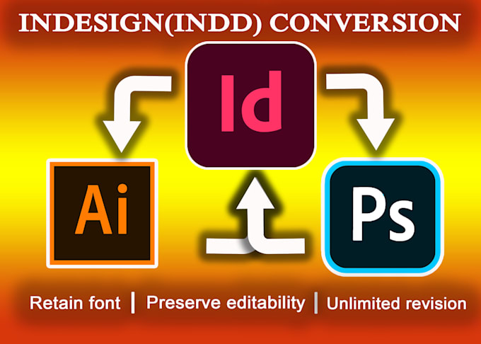 Gig Preview - Convert indd to psd indd to ai, indesign to photoshop or indesign to illustrator