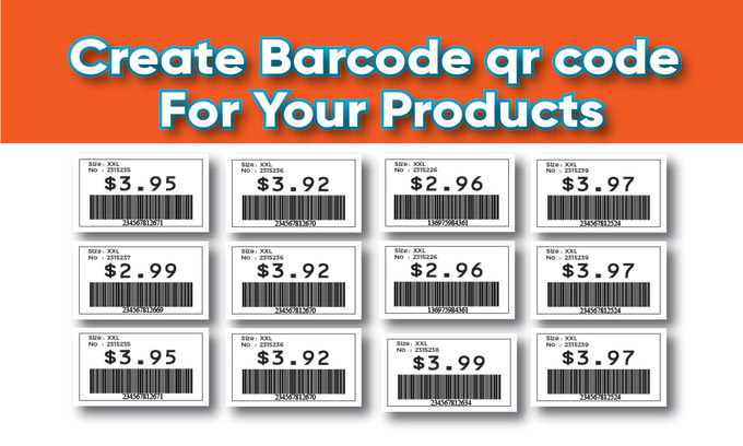 Gig Preview - Create barcode qr code isbn label tags sticker in 2 hour