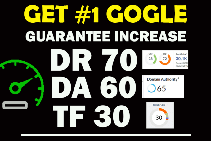 Gig Preview - Increase ahrefs domain rating DR 70 domain authority da tf with SEO backlinks