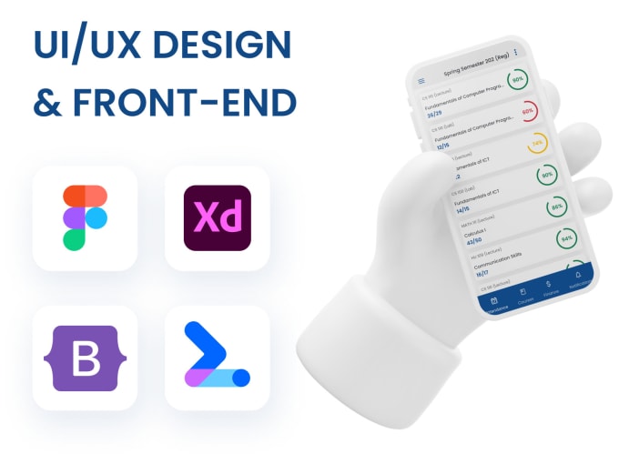 Gig Preview - Be your UI UX designer for mobile apps and dashboards and front end developer