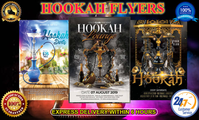 Gig Preview - Design hookah lounge flyers within 6 hours