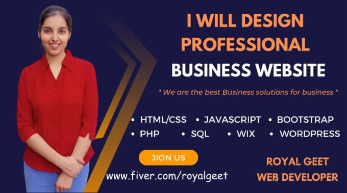 Gig Preview - Design business website in wordpress, wix, HTML CSS