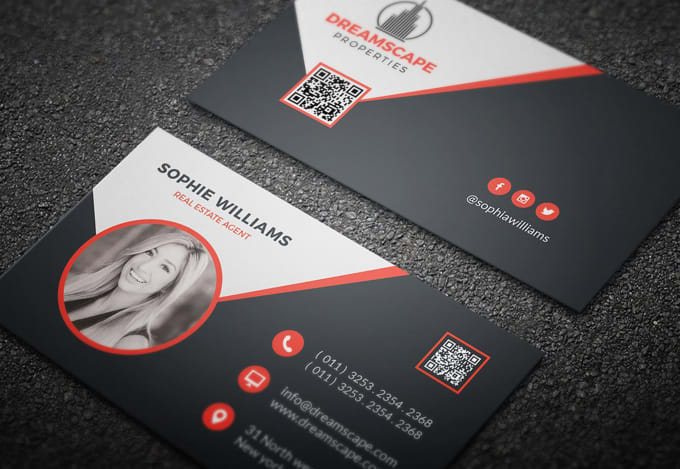 Gig Preview - Do modern real estate business cards in 24h