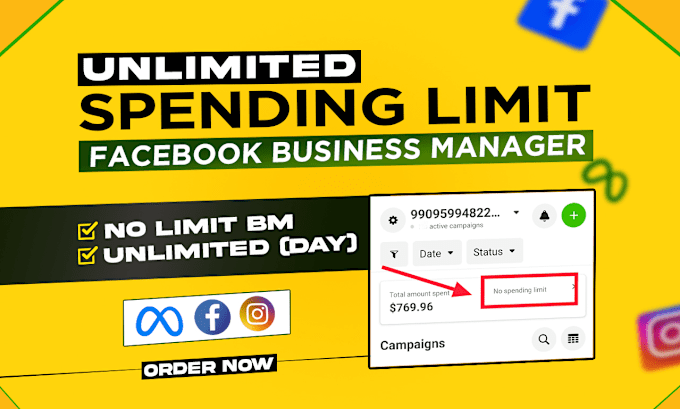 Gig Preview - Create unlimited spending limit facebook business manager and ads account,fix bm