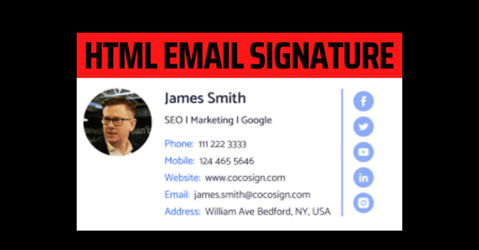 Gig Preview - Do a clickable signature or HTML email signature design