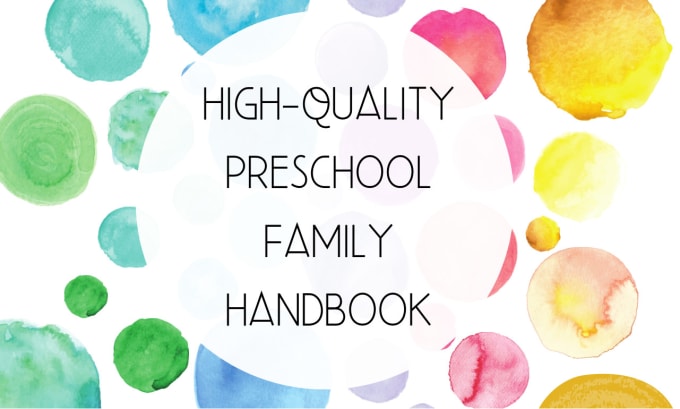 Bestseller - create a professional preschool family handbook