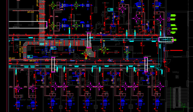 Gig Preview - Design mep hvac, fire and plumbing in autocad