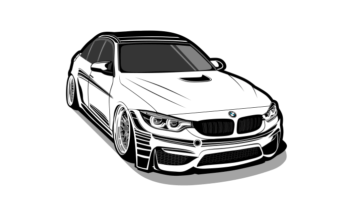 Gig Preview - Amazing line art of your car or motorcycle