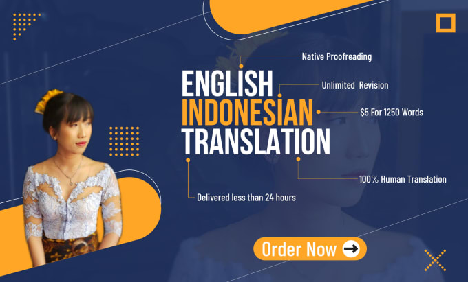 Gig Preview - Do english to indonesian translation manually in 24 hours or less