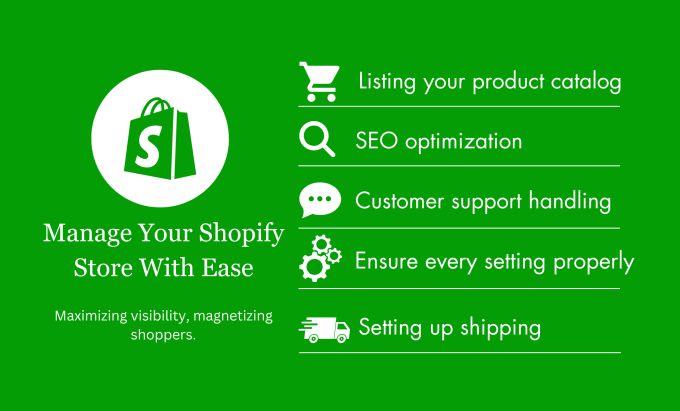 Gig Preview - Be your shopify store manger