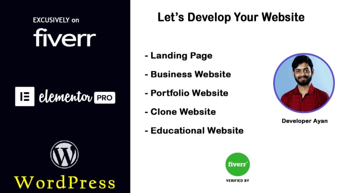 Gig Preview - Create modern responsive wordpress website with elementor pro