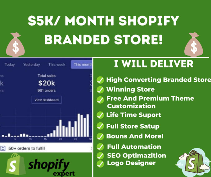 Gig Preview - Build you an high converting dropshipping shopify store