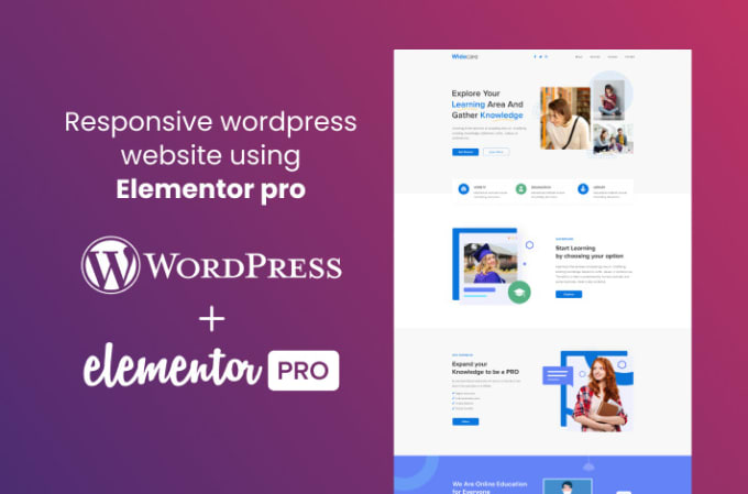 Gig Preview - Create responsive wordpress website with elementor pro