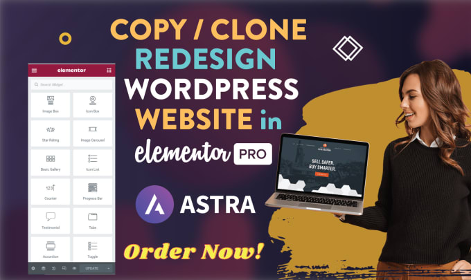 Gig Preview - Create professional wordpress website design and cloning using elementor pro