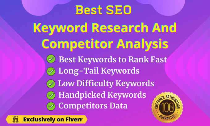 Gig Preview - Do advanced SEO low competitive keyword research and competitor analysis