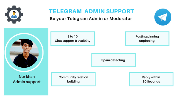 Gig Preview - Be your telegram group admin or moderator