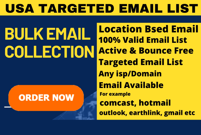 Gig Preview - Do bulk email collect, niche targeted email list for your business