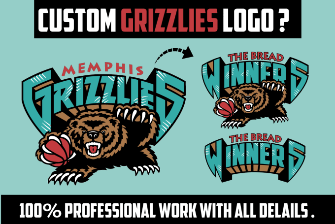 Gig Preview - Make custom grizzlies vancouver logo parody tags nba, mlb