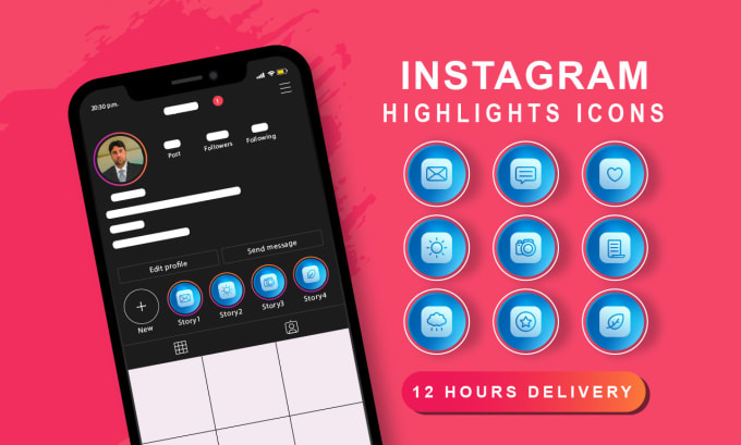 Gig Preview - Create instagram story highlights icons design