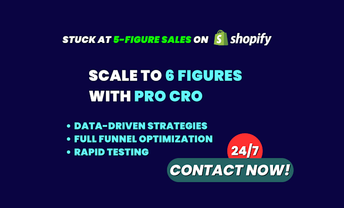 Gig Preview - Help you scale from 5 to 6 figures, shopify cro audit for dtc brands