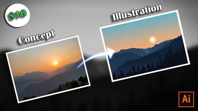 Gig Preview - Create a beautiful landscape scenery illustration for you