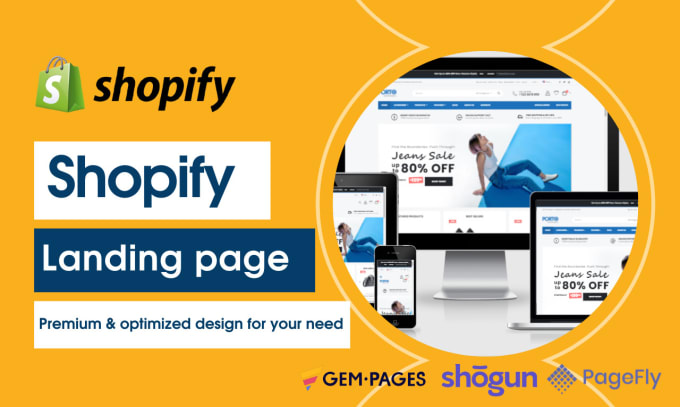 Gig Preview - Create shopify landing page or product page using shogun, gempages or pagefly