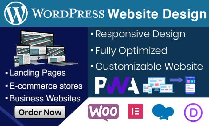 Gig Preview - Create complete responsive business website on wordpress