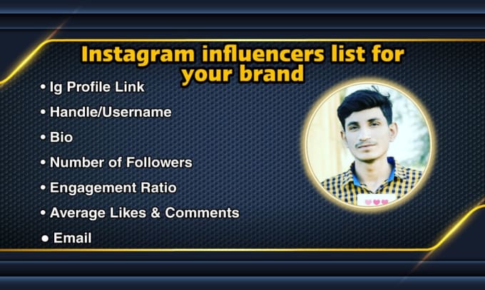 Gig Preview - Make best instagram influencer list for marketing