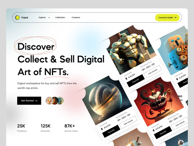 Gig Preview - Professional web UI design for nft website and app on figma