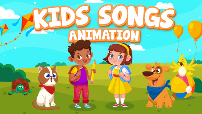 Gig Preview - Create distinct 2d animation kid song or learning videos