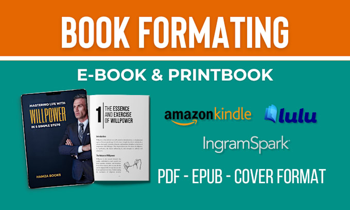 Gig Preview - Do book formatting and layout design for ebook paperback lulu kdp ingramspark