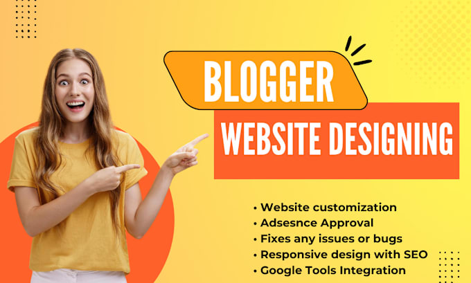 Gig Preview - Design blogger website and guide for adsense approval