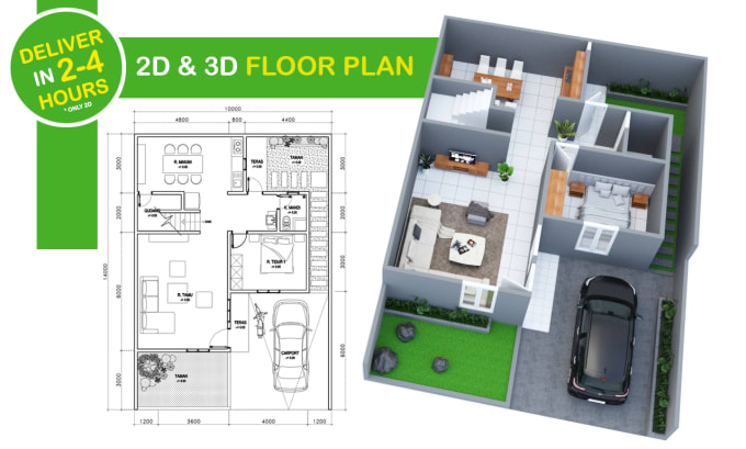 Gig Preview - Make 2d floor plan, 3d floor plan rendering