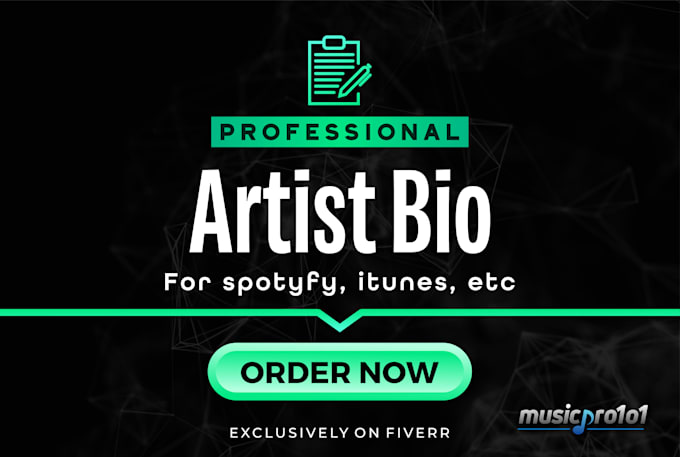 Gig Preview - Write professional artist bio for spotify, itunes, etc