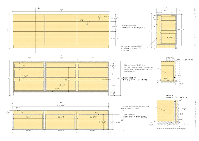 Gig Preview - Make construction plans and 3d models for your cabinets